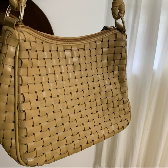 Nine west | camel color woven leather Y2K handbag purse - Picture 7 of 11